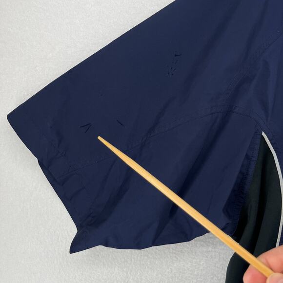 FOOTJOY Jacket Mens L DryJoys Golf Rain Windbreaker 1/4 Zip Short Sleeve Blue - Picture 10 of 15